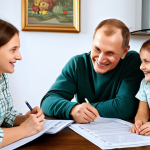 Family Financial Planning**

"A warm, inviting scene of a Russian family (parents and two children) gathered around a table in their cozy kitchen, reviewing a budget and financial documents. They are smiling and engaged in a discussion.  The room is brightly lit, and a samovar is on the table. Fully clothed, modest attire. Safe for work, appropriate content, family-friendly, depicting financial literacy and family values. Perfect anatomy, correct proportions, natural pose, professional photography, high quality."

**