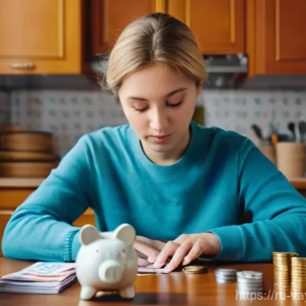 가치 중심의 재정 계획 수립을 위한 리소스 - **Prompt:** "A young adult (male or female, dressed in modern casual attire) sitting at a kitchen ta...
