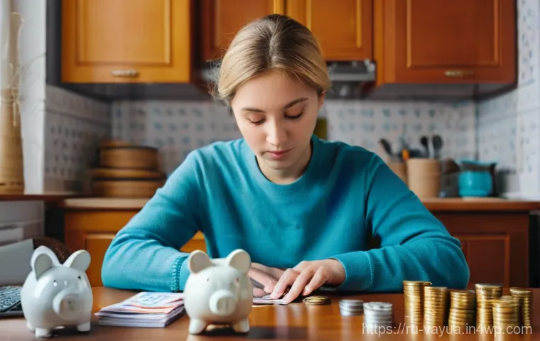 가치 중심의 재정 계획 수립을 위한 리소스 - **Prompt:** "A young adult (male or female, dressed in modern casual attire) sitting at a kitchen ta...