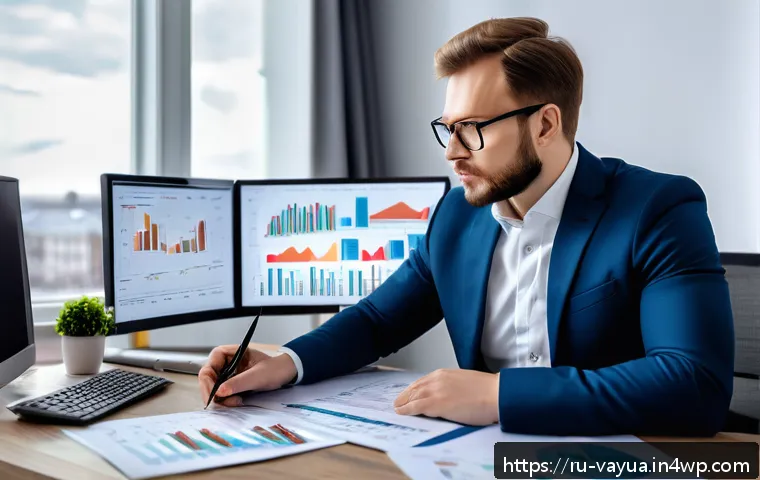 재정 계획에 있어서의 가치 평가 방법 - A professional Russian financial advisor in a modern office, analyzing real estate market data on mu...