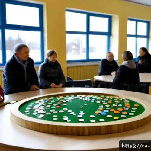 Home 17 가치 중심의 재정 관리에서의 혁신 사례 - Photorealistic participatory budgeting workshop in a modern community center in Kazan, Russia, diver...